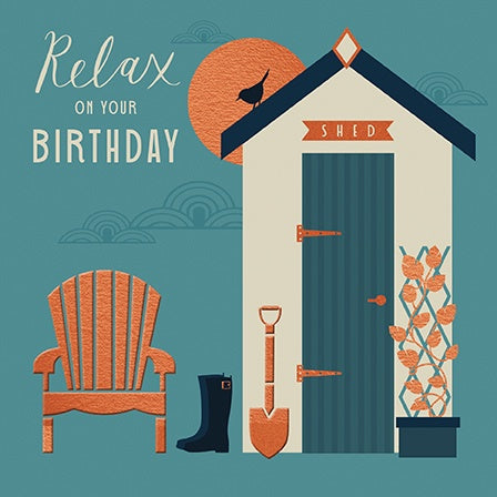 Birthday Card: Relax on your Birthday - Paper Rose