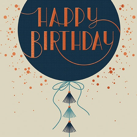 Birthday Card: Happy Birthday Balloon - Paper Rose