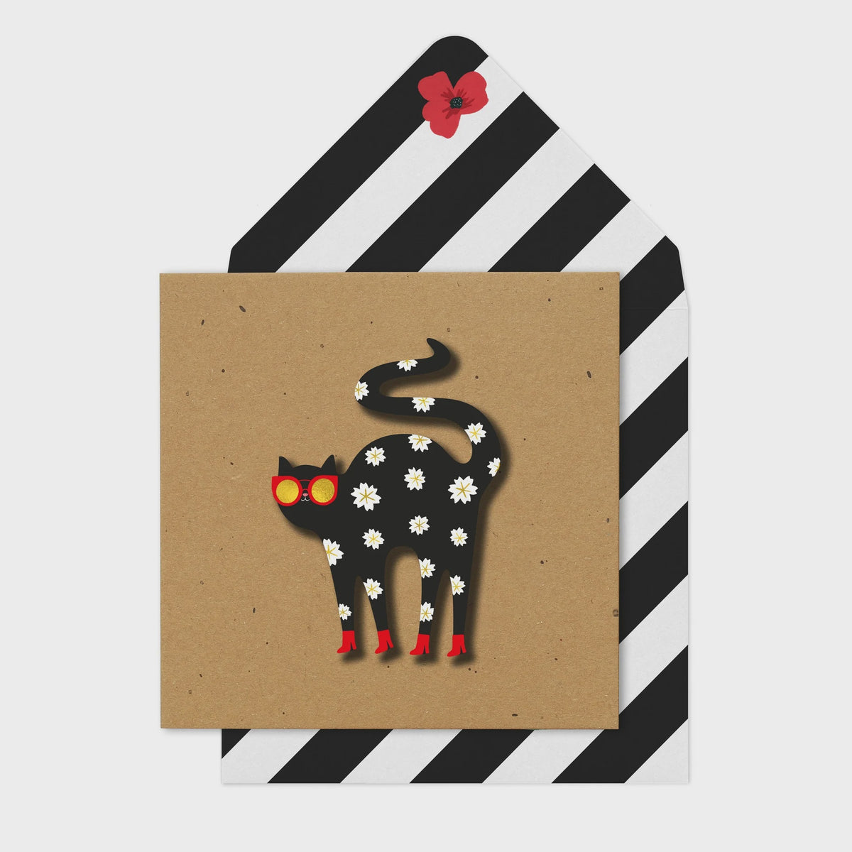 Birthday Card: 3D Cat in Boots - Tache