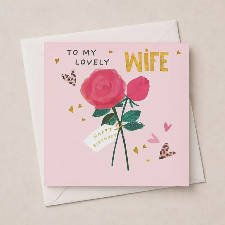 Wife  Card: Rose Gold Foil  - Hammond Gower