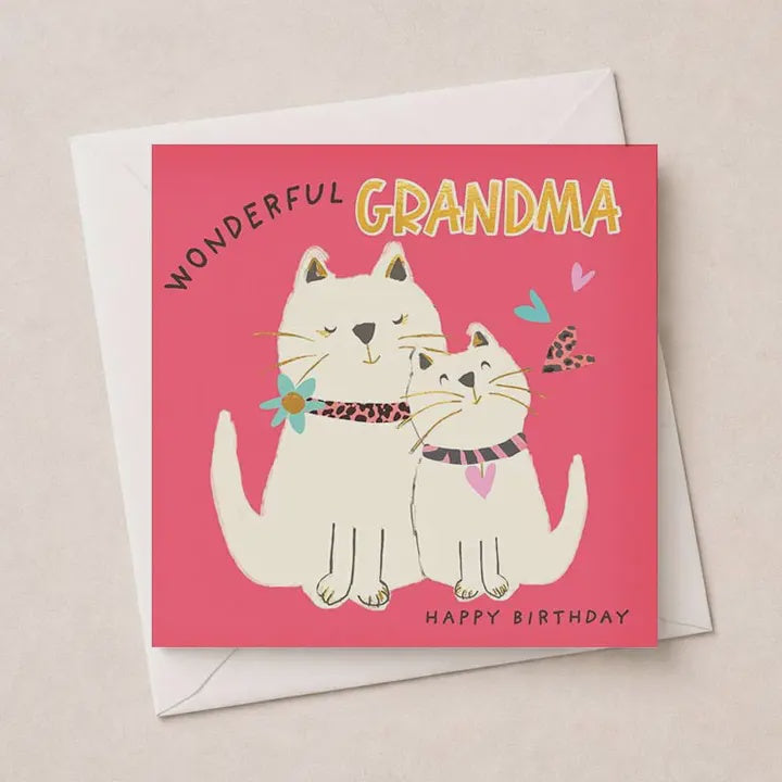 Grandma  Card: Cats Gold Foil  - Hammond Gower