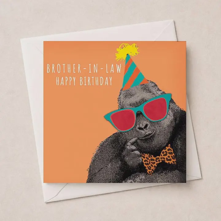Brother in Law  Card: Gorilla Colourful  - Hammond Gower