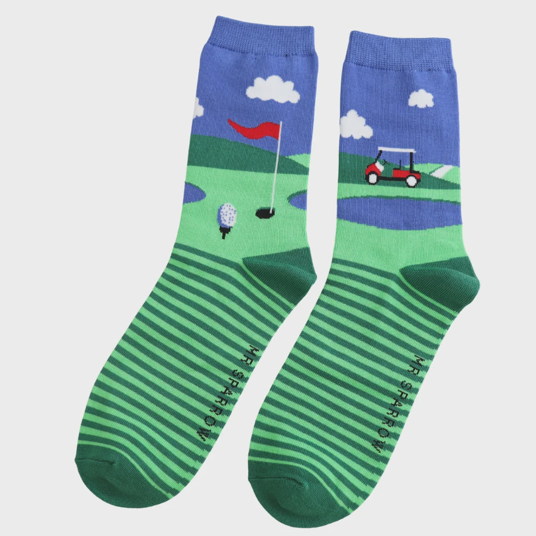 Mens Socks: Bamboo Golf - Royal Blue - Mr Sparrow