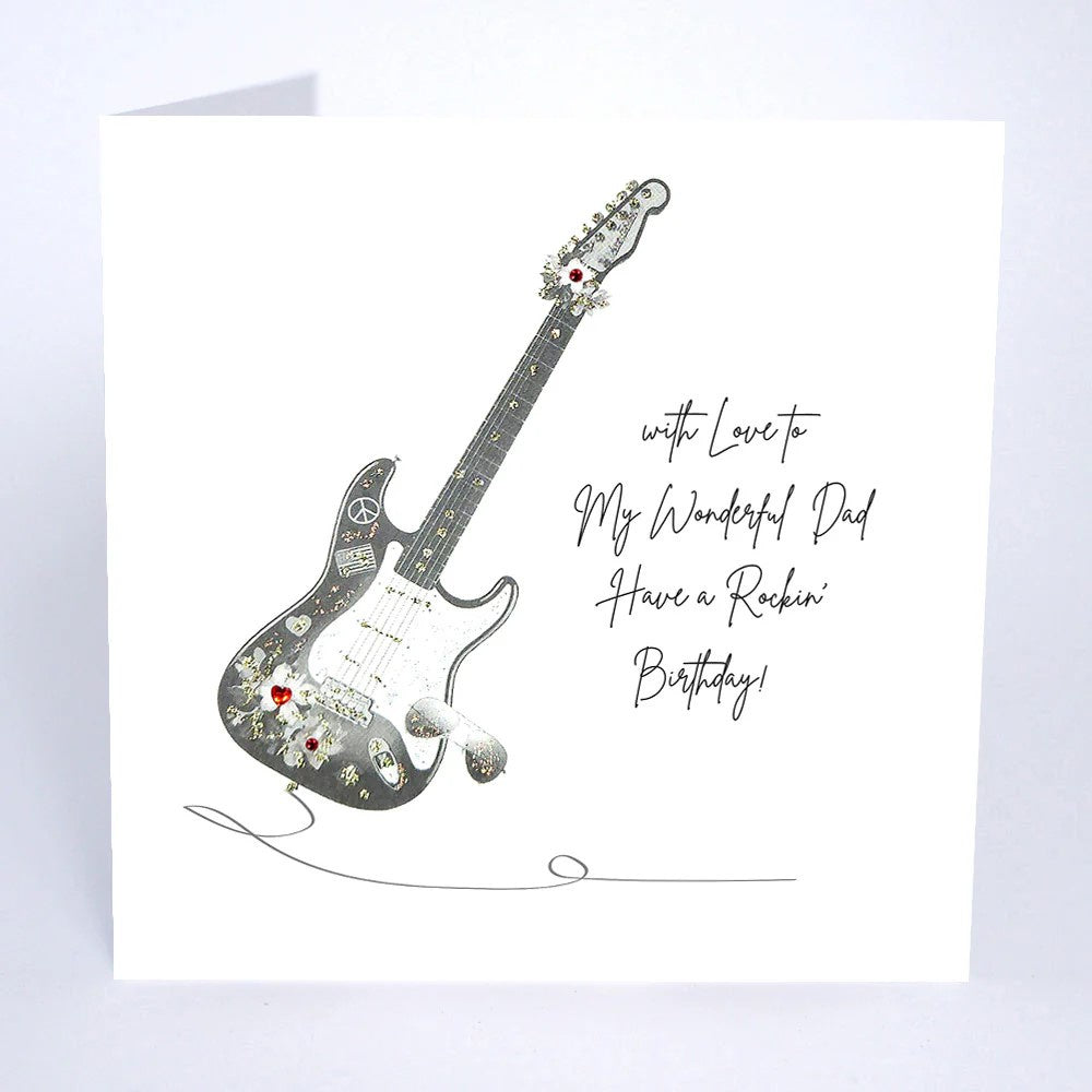 Dad Card: Guitar Handmade Swarovski - Five Dollar Shake