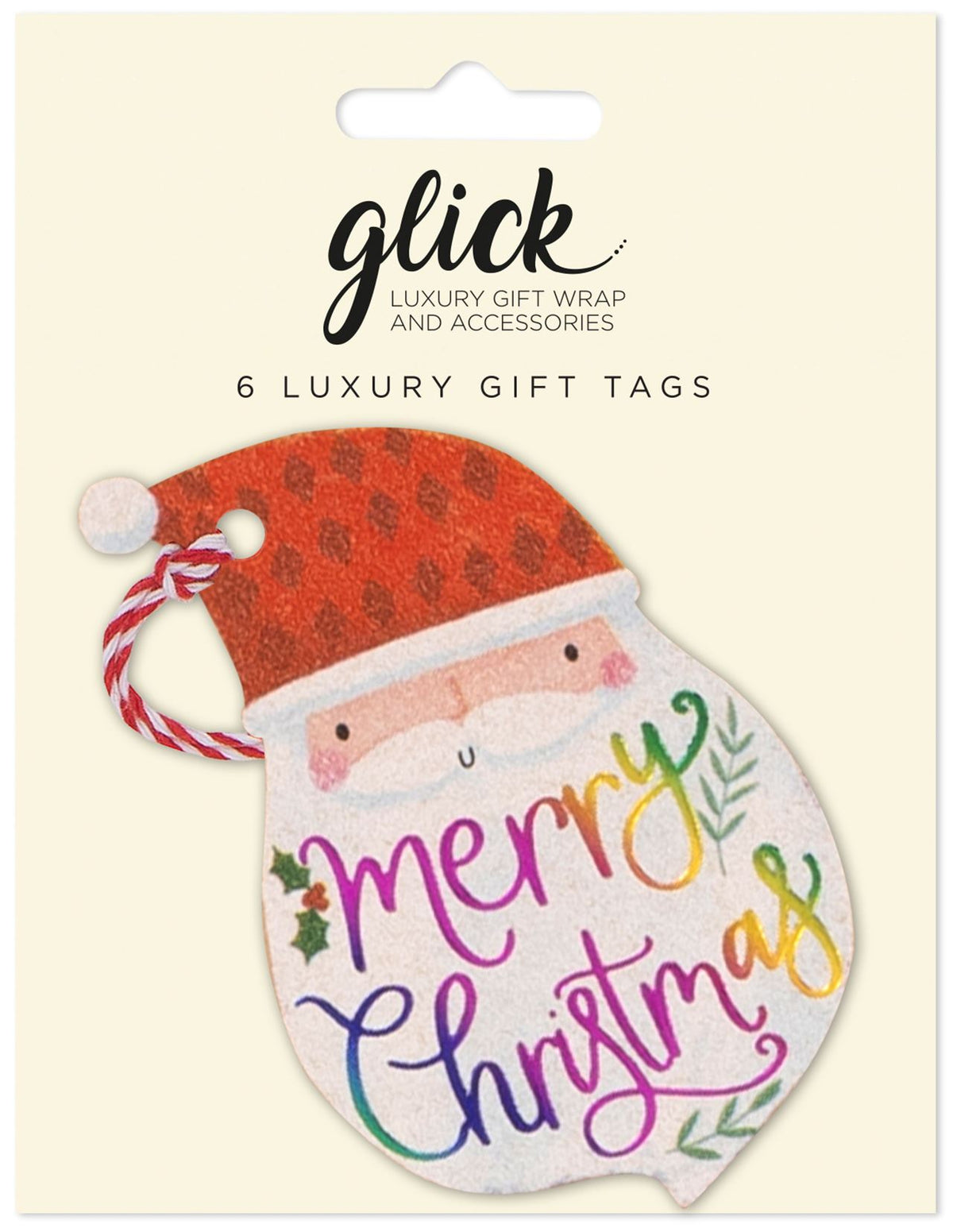 Gift Tag: Multipack Rainbow Claus CHRISTMAS  - Multi - Glick