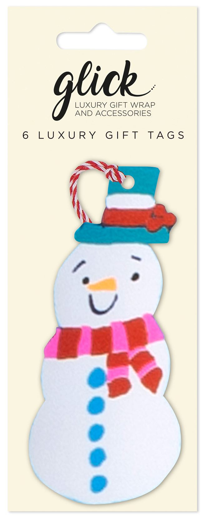 Gift Tag: Multipack Snowmen CHRISTMAS  - White - Glick
