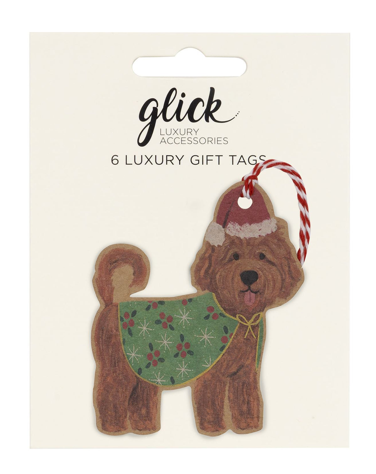Gift Tag: Multipack Cockapoo CHRISTMAS - Brown - Glick