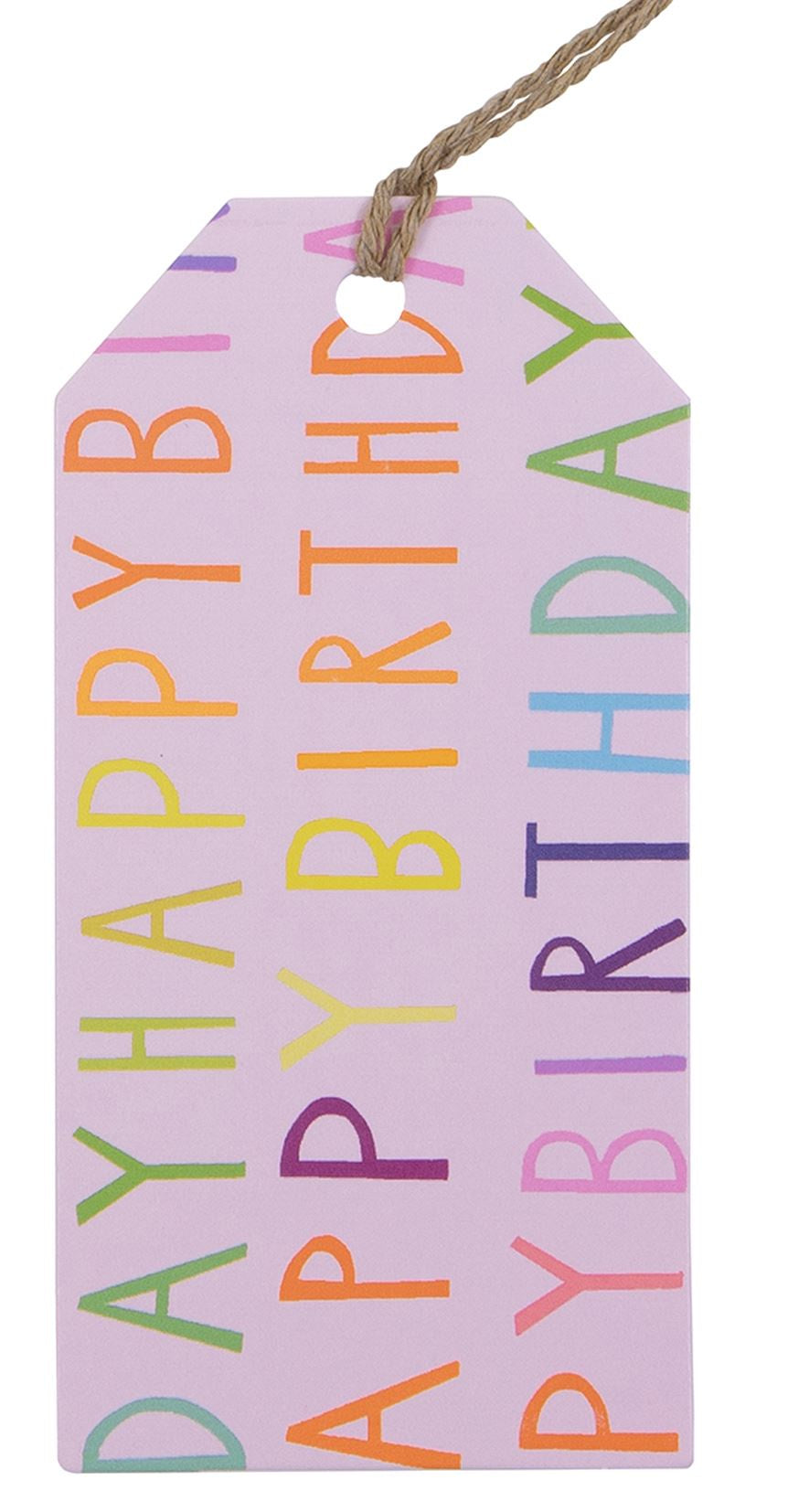 Gift Tag Pack: Pack 4 Ribbon Happy Birthday - Pink - Glick