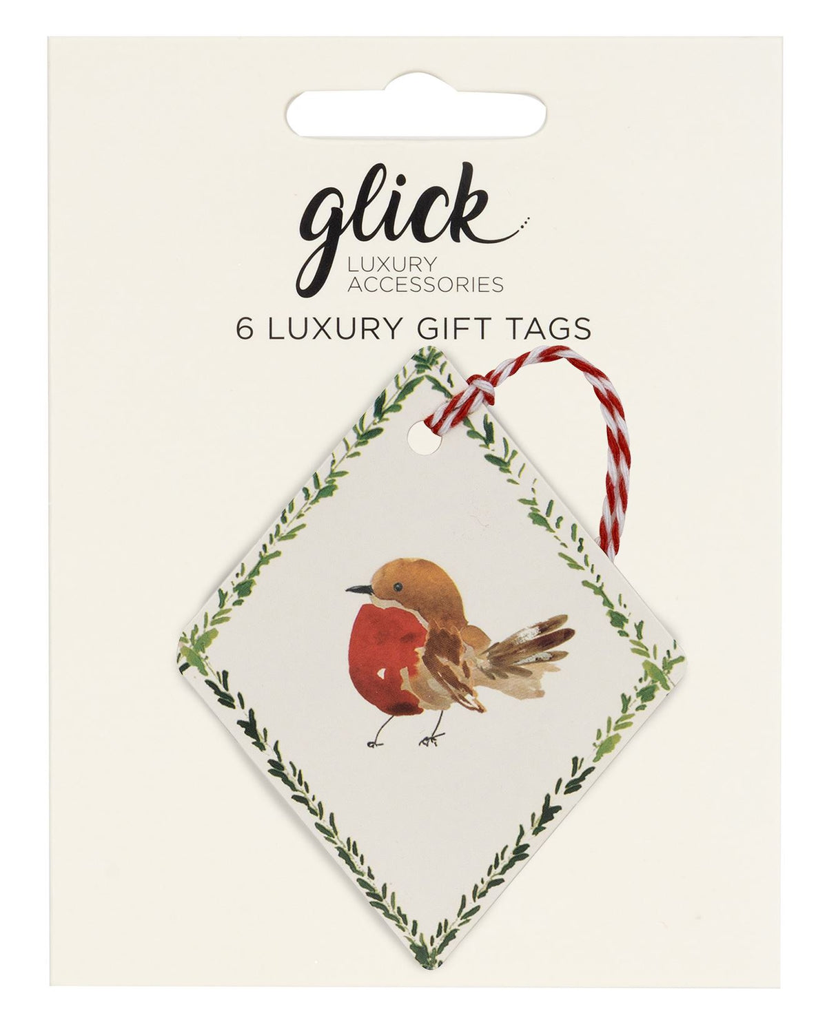 Gift Tag: Multipack Winter Weave Robin CHRISTMAS - Red - Glick