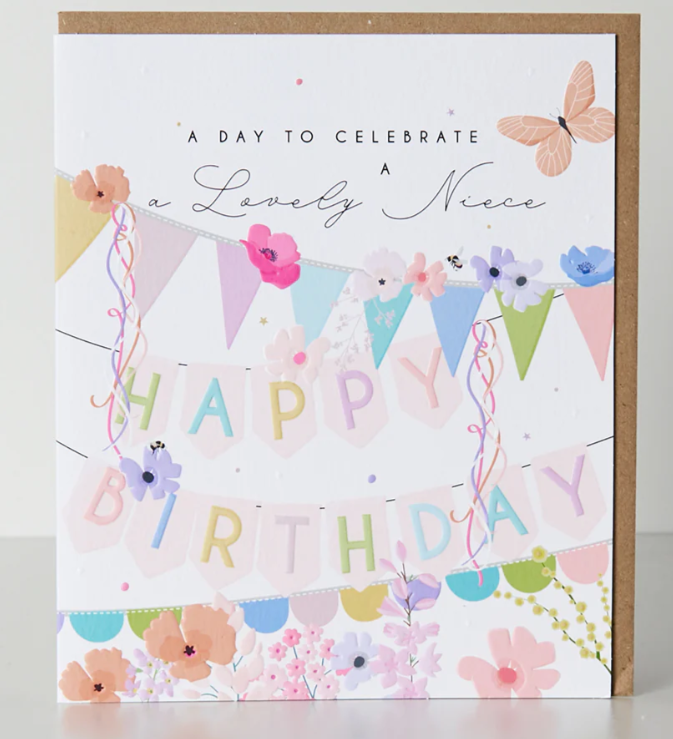 Niece Card: Bunting - Belly Button Designs