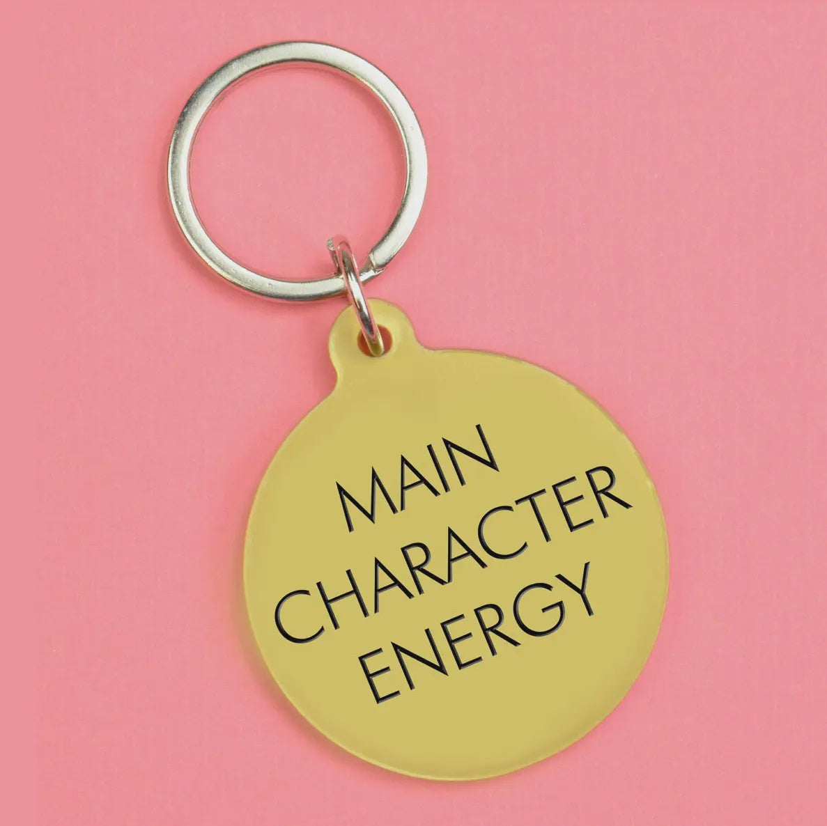 Key Ring: Main Character Energy - Gold - Flamingo Candles