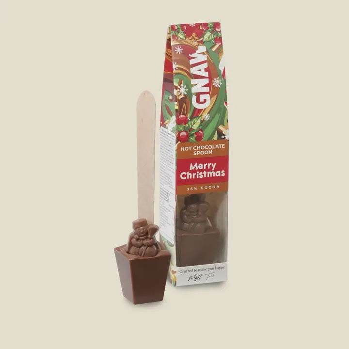 Hot Choc Stirrer: Merry Christmas 40g - Gnaw Chocolate