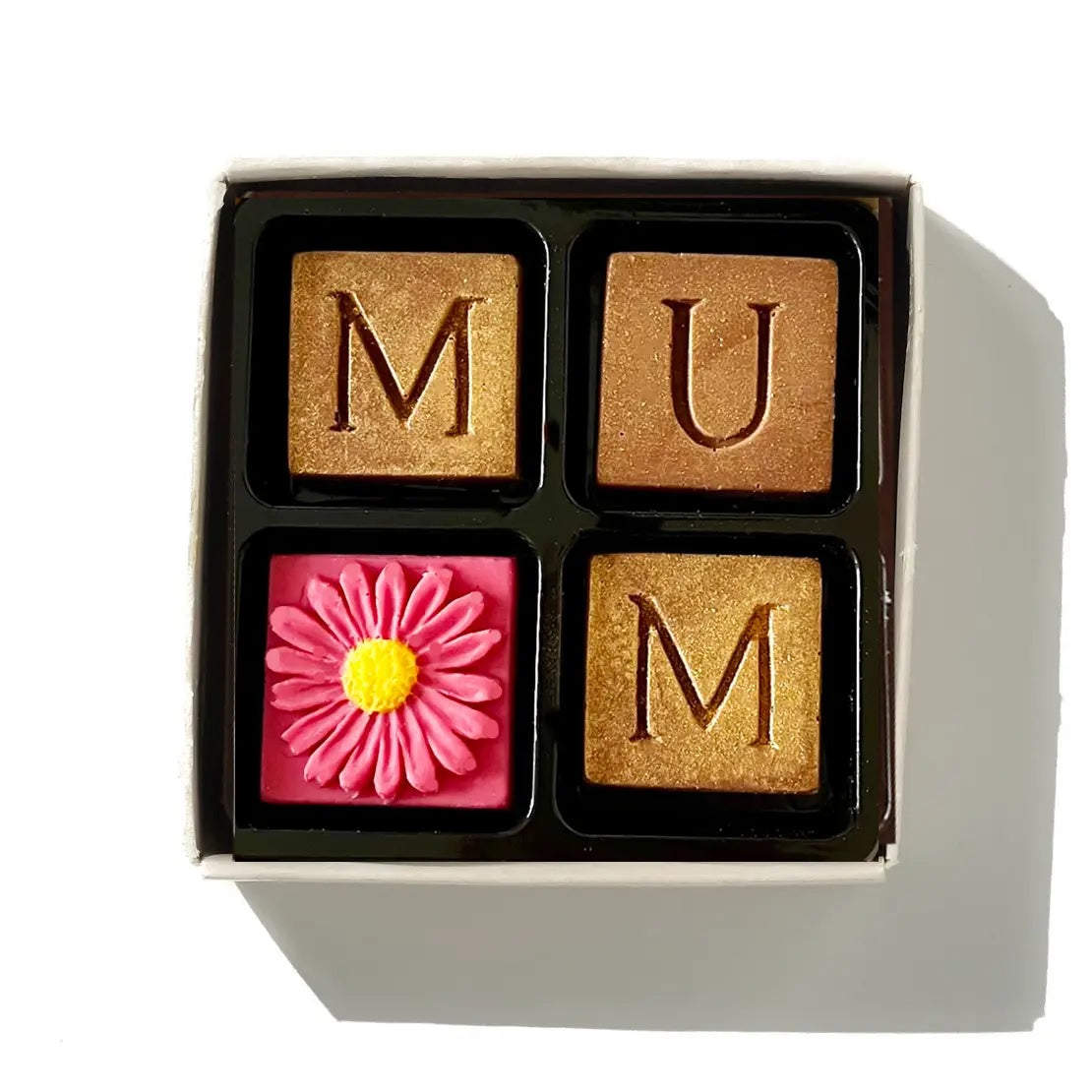 Chocolate Box: Mum Tiles Flower Small Handmade UK - Belgian Milk Chocolate - Choc on Choc