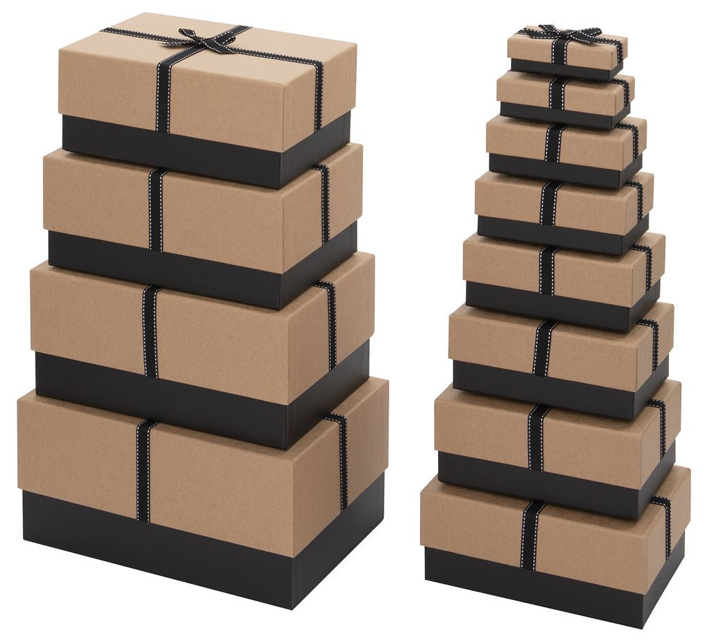 Gift Box: Rectangular Kraft With Ribbon - Glick