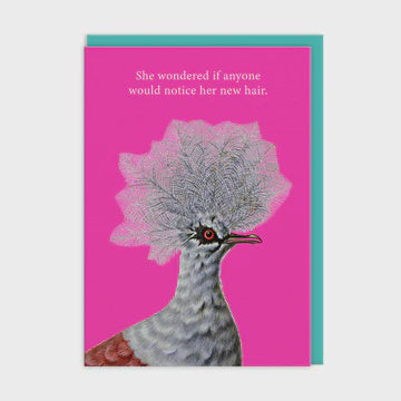 Birthday  Card: Neon Pink  New Hair Natural History Museum - Ohh Deer