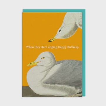 Birthday  Card: Neon Yellow  They Start Singing Natural History Museum - Ohh Deer