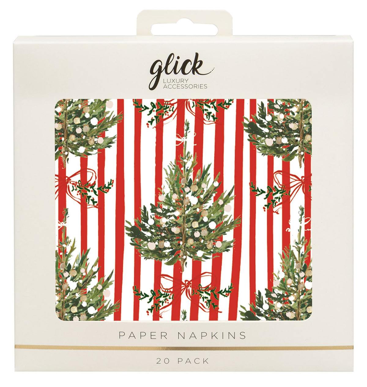Christmas Napkins: Paper Christmas Striped Fir - Glick