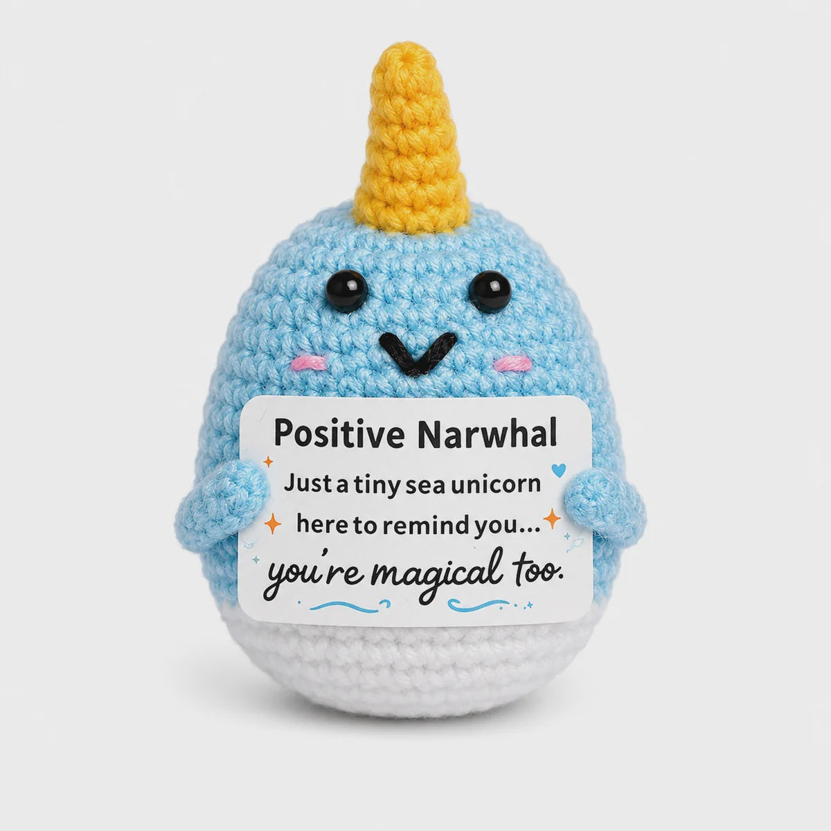 Positivity Crochet Gift: Small - Positive Narwhal - The Happy Fruit and Veg Farm