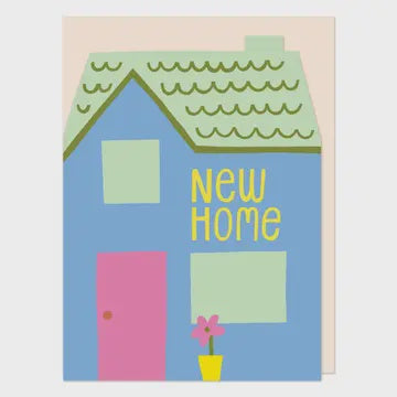 New Home Card: New Home Die-Cut House Cut Out Small - Pastel - Raspberry Blossom