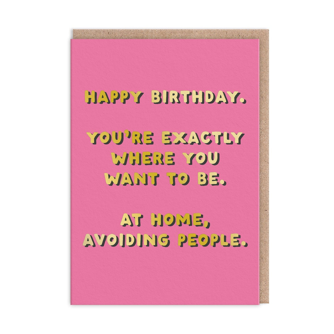 Birthday Card:   Avoiding People  - Ohh Deer