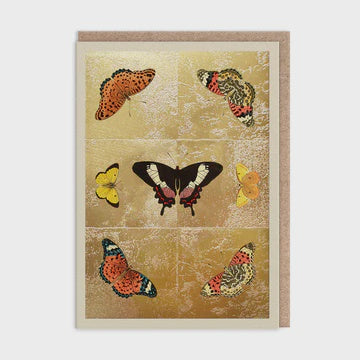 Blank  Card: Gold Foil  Butterfly Symmetry Ohh Deer - Ohh Deer