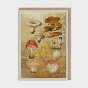 Blank  Card: Gold Foil  Fungi Collection Ohh Deer - Ohh Deer