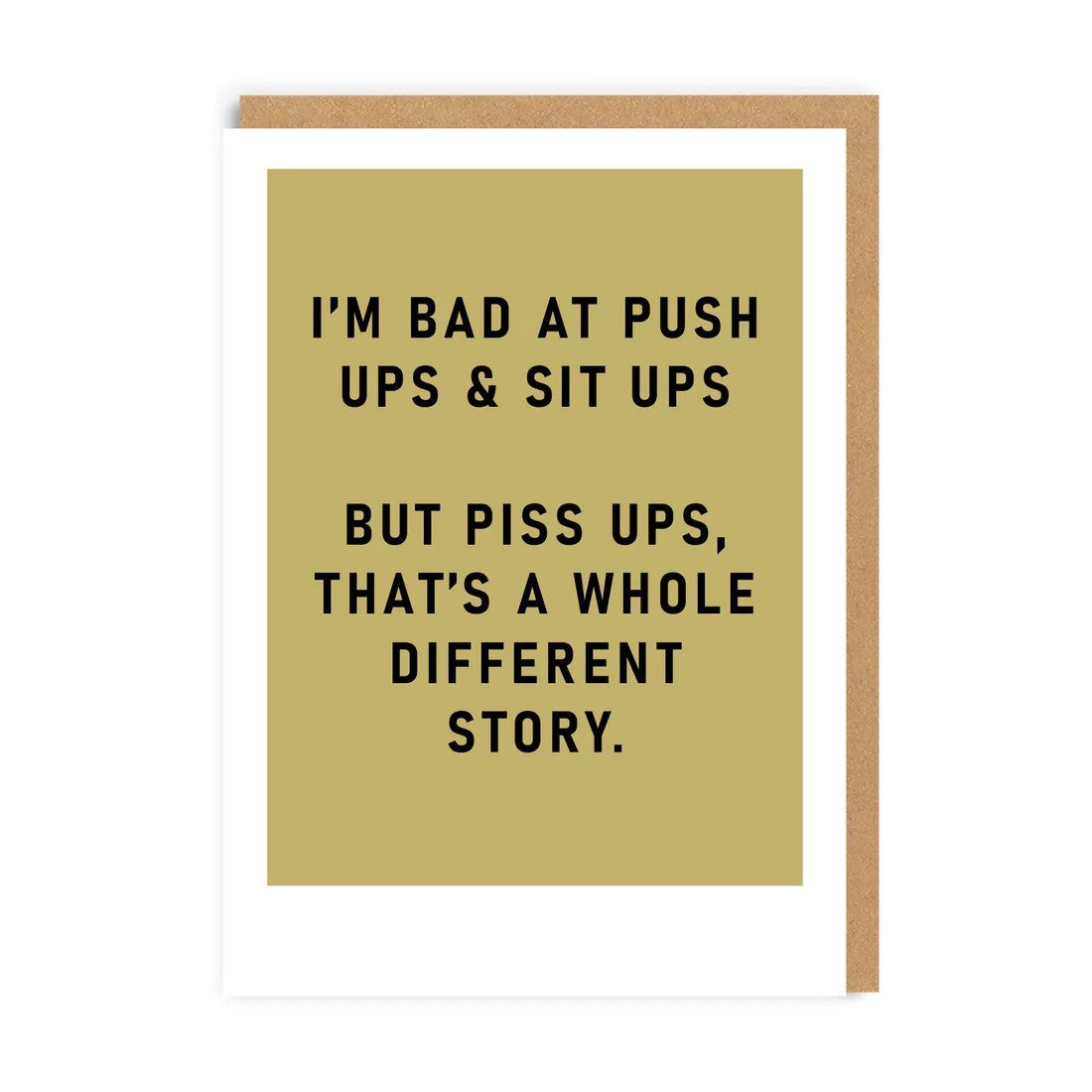 Card: Piss Ups Typographic  - Ohh Deer