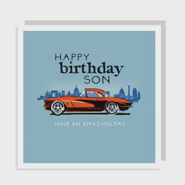Son Card:  Happy Birthday Embossed - Rosanna Rossi