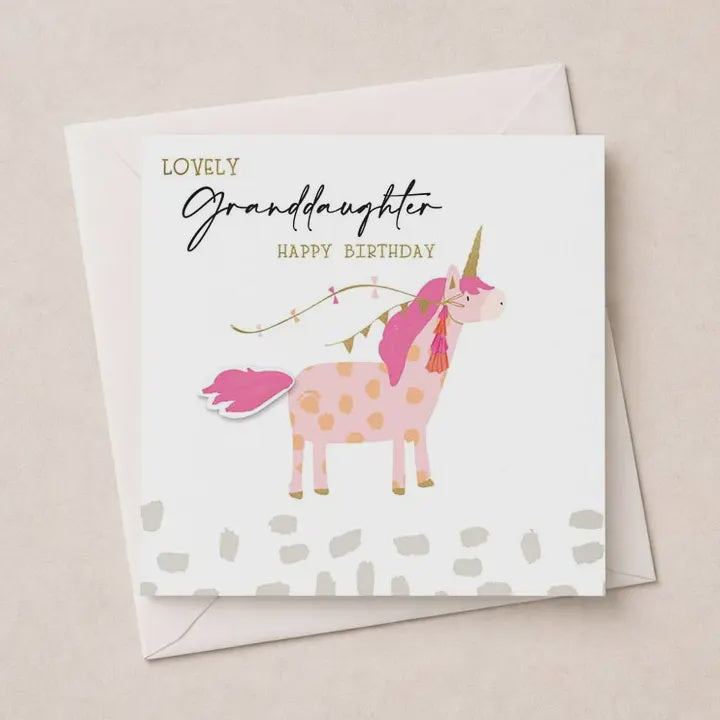 GRANDDAUGHTER  Card: Unicorn Gold Foil  - Hammond Gower