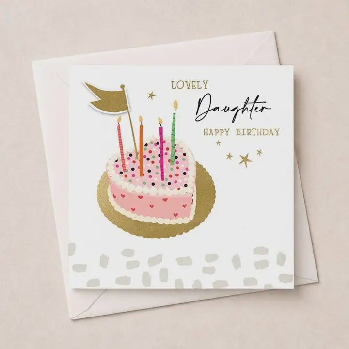 Daughter  Card: Heart Cake Gold Foil  - Hammond Gower