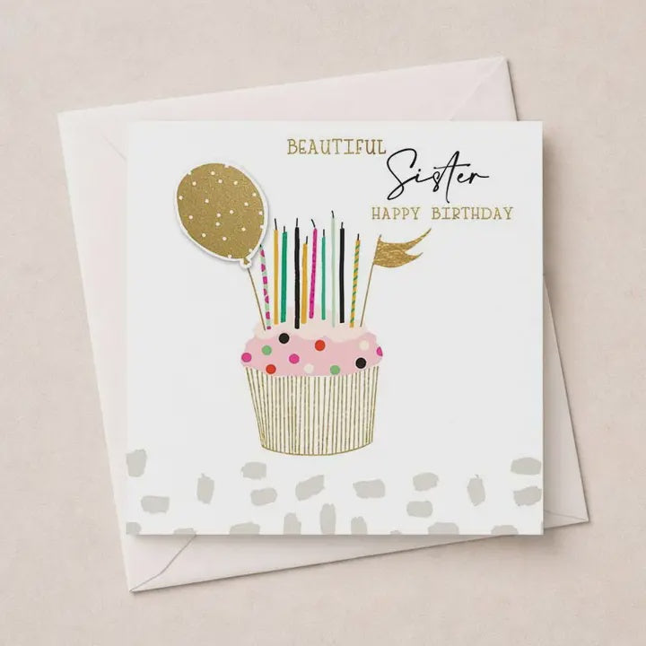 Sister  Card: Cupcake Gold Foil  - Hammond Gower