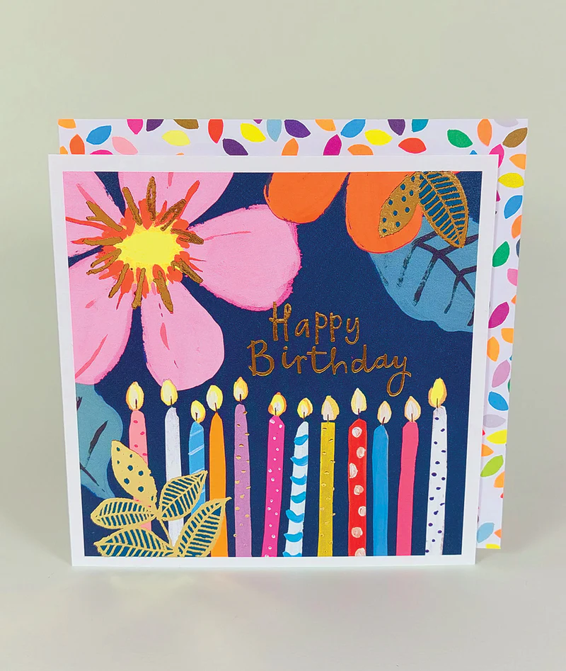Birthday Card: Bright Foil Candles - Paper Salad
