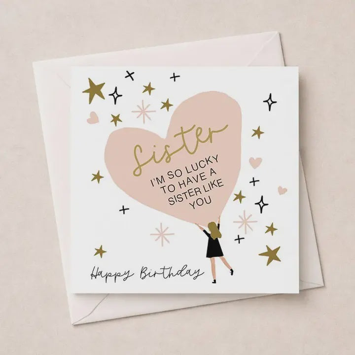 Sister  Card: Heart Gold Foil  - Hammond Gower