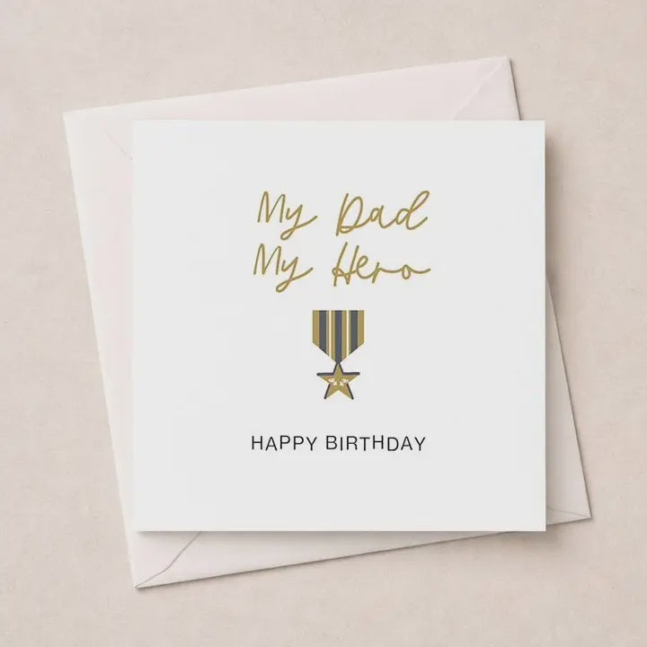 Dad  Card: My Hero Gold Foil  - Hammond Gower