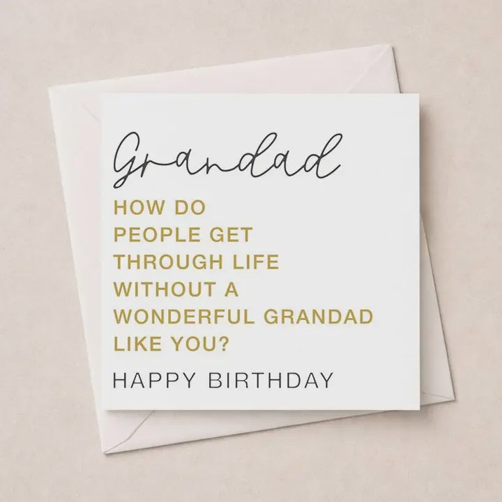 Grandad  Card: Wonderful Like You Gold Foil Writing - Hammond Gower