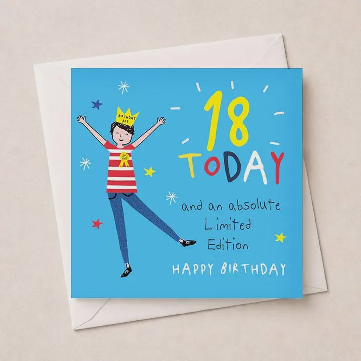Age Birthday 18th Card: Limited Edition Colourful Funny Writing - Hammond Gower
