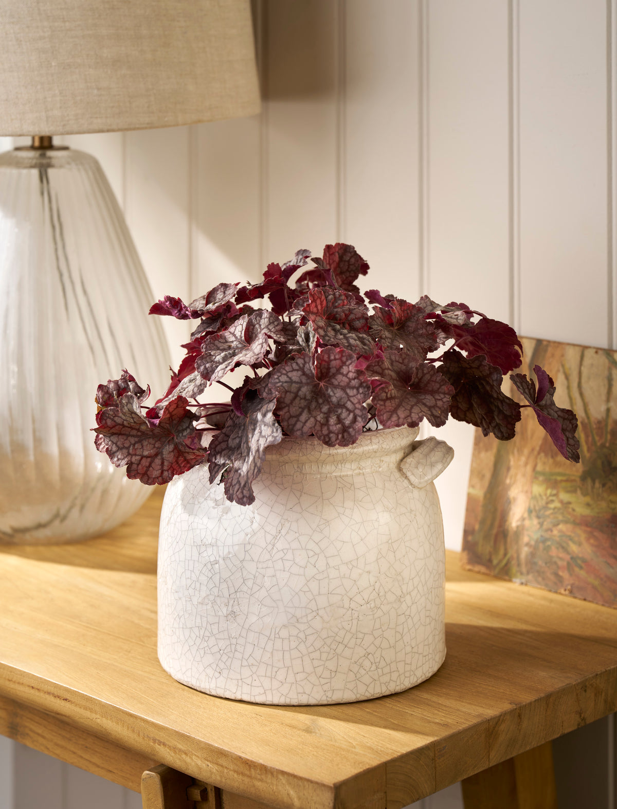 Vase: Ceramic Ravello Pot 21 cm With Handles - White - Garden Trading