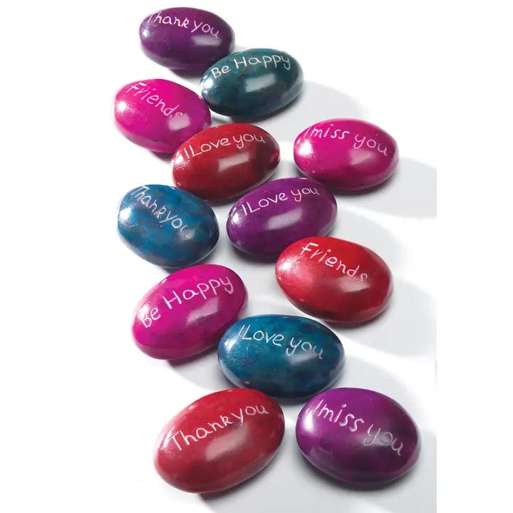 Pebble: Soapstone Pebble/Paperweight with Message