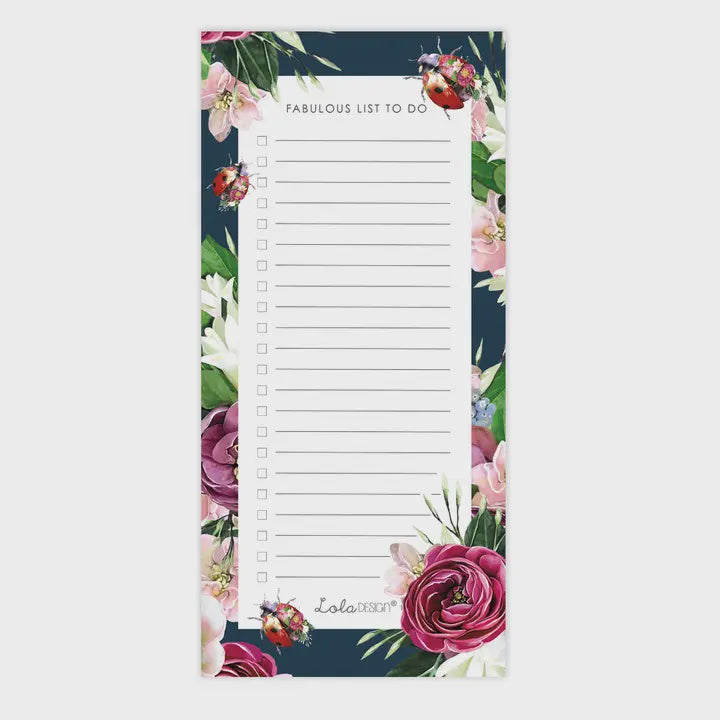 List Pad: Magnetic Fabulous List To Do Bee Ladybird - Lola Design