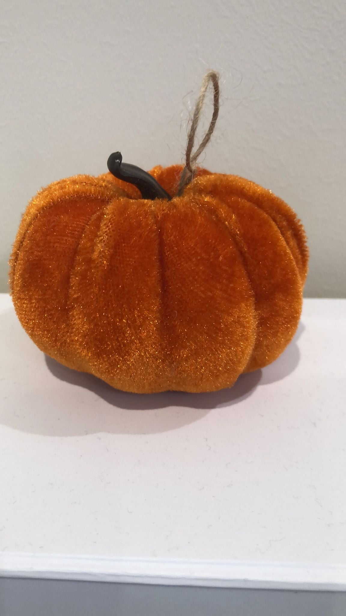 Autumn Ornament: Velvet Pumpkin Small - Assorted Colours - Gisela Graham