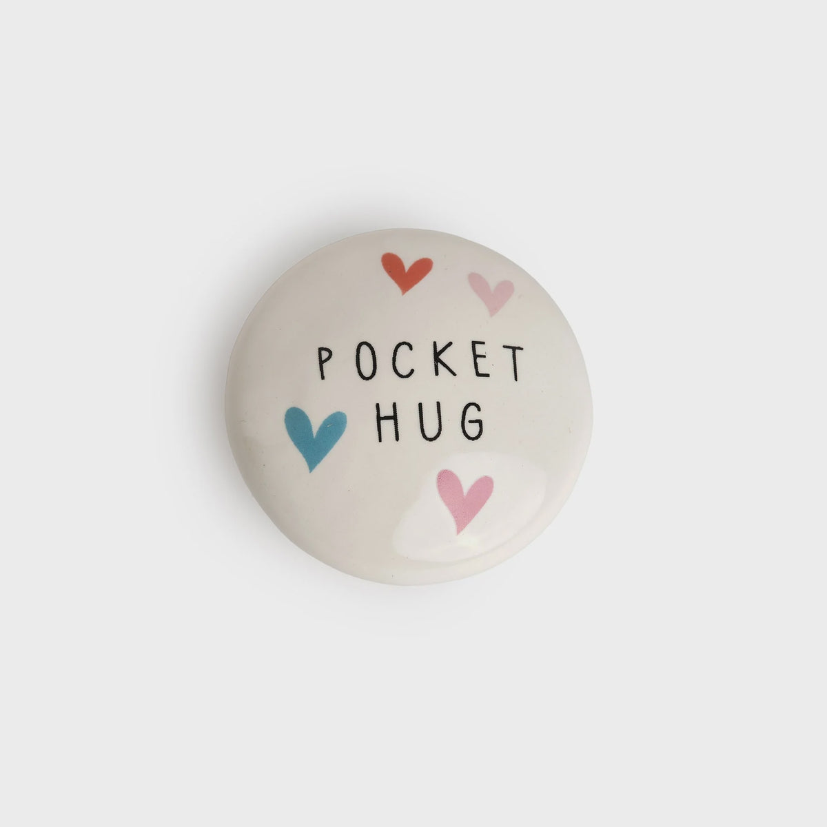 Token Pebble: Ceramic Pocket Hug- White - Belly Button Designs