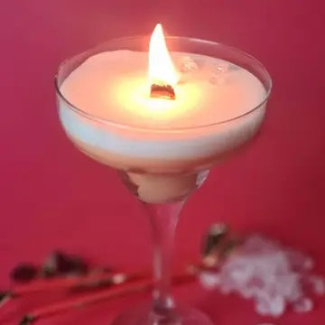 Candle: Scented Martini Glass Pornstar Rose & Damson - 18th Birthday - A Few Home Truths