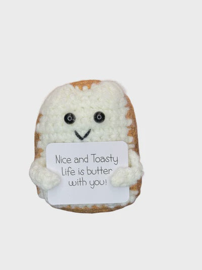 Positivity Crochet Gift:  Small - Positive Toast - The Happy Fruit and Veg Farm