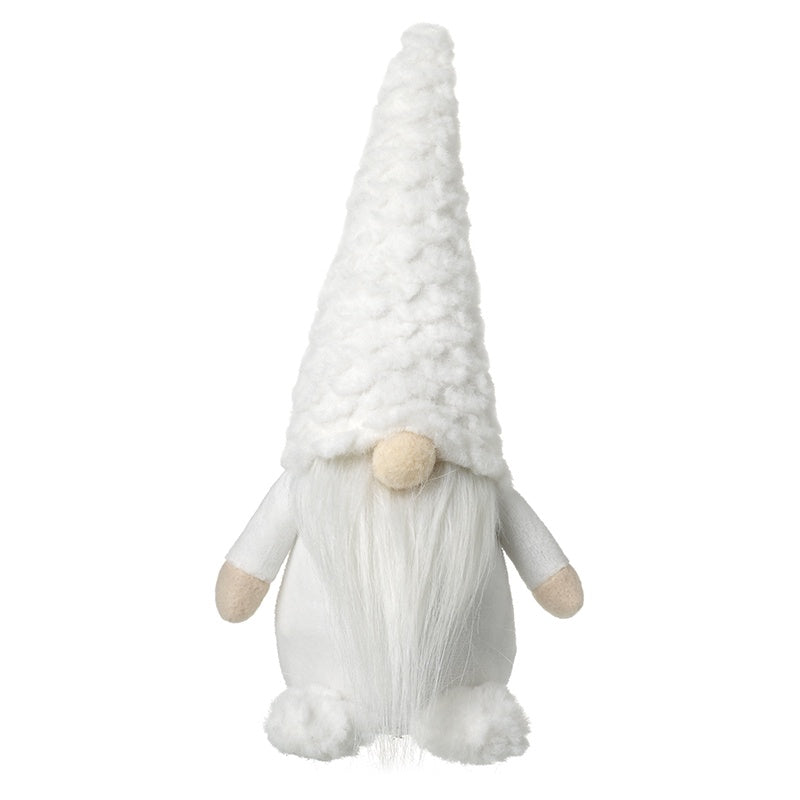 Christmas Character: Fabric Fur Sitting Gonk Small - White
