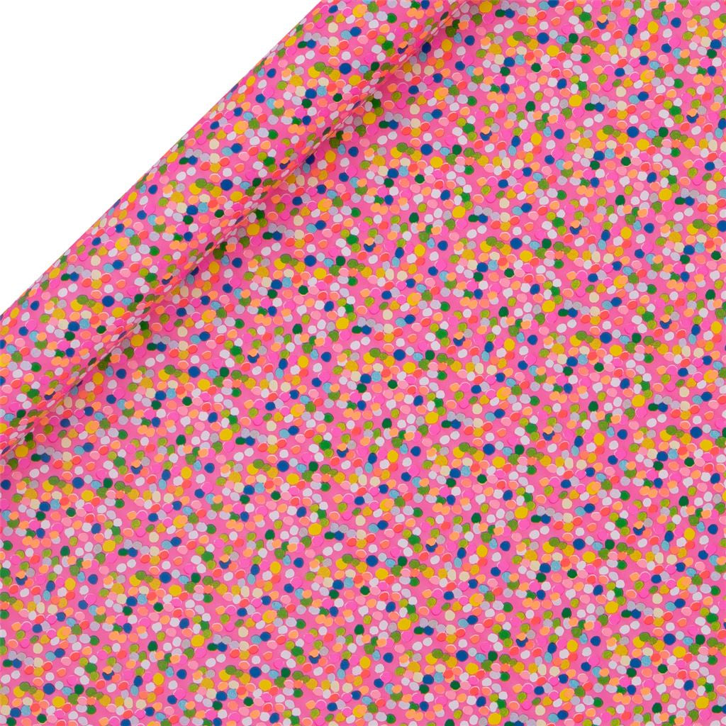 Roll Wrap: 4m Spotty Brights - Pink - Paper Salad