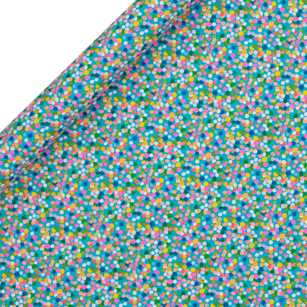 Roll Wrap: 4m Spotty Brights - Blue - Paper Salad
