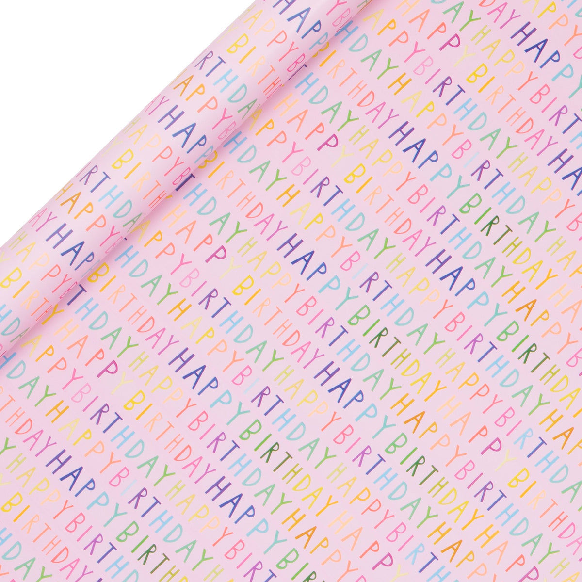 Roll Wrap: 4m Birthday Neon Writing - Pink - Glick