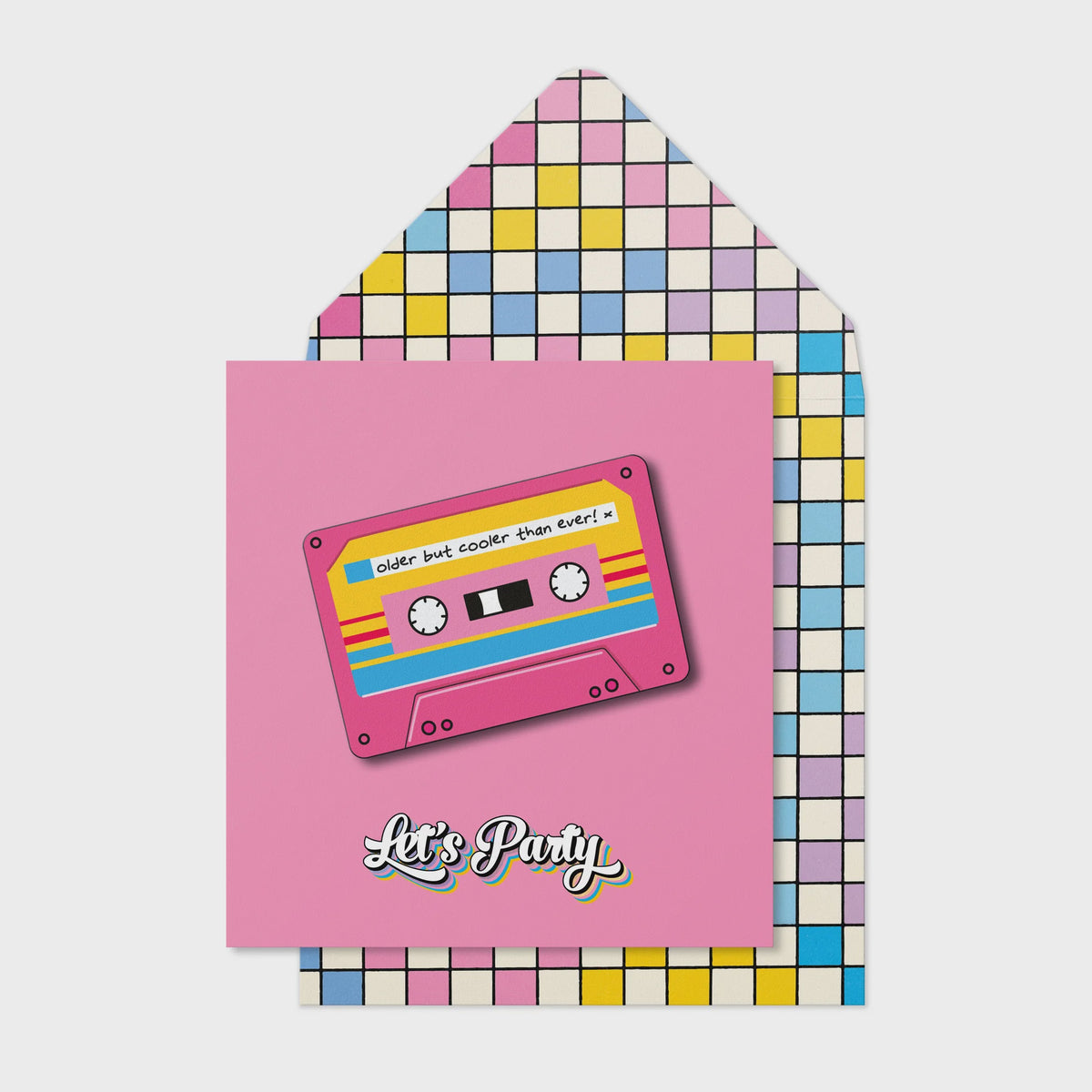 Birthday Card: 3D Older But Cooler Cassette Tape RETRO - Tache