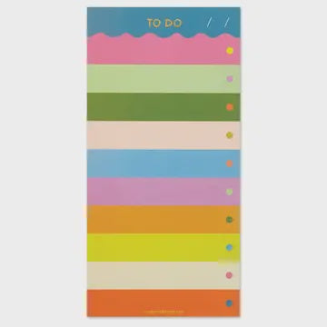 List Pad: Rainbow Wave To Do - Multicolour - Raspberry Blossom