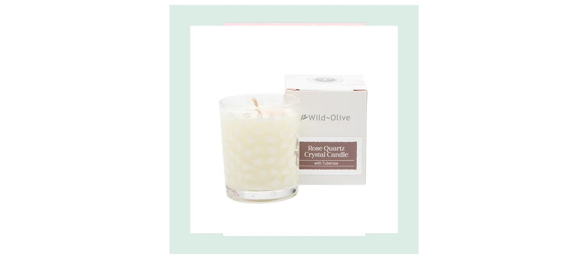 Candle: Crystal Glass Boxed Candle - Wild Olive